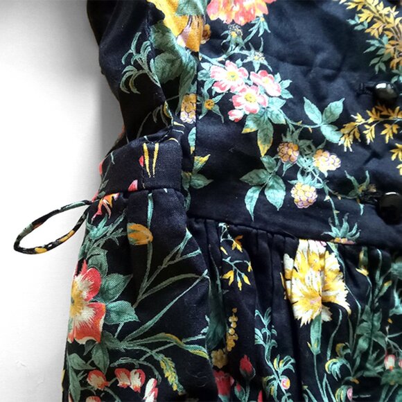 VINTAGE 1980's 80's Emanuel Ungaro Floral S/S Dress Size 9 Parallèle Paris RARE - Picture 7 of 9